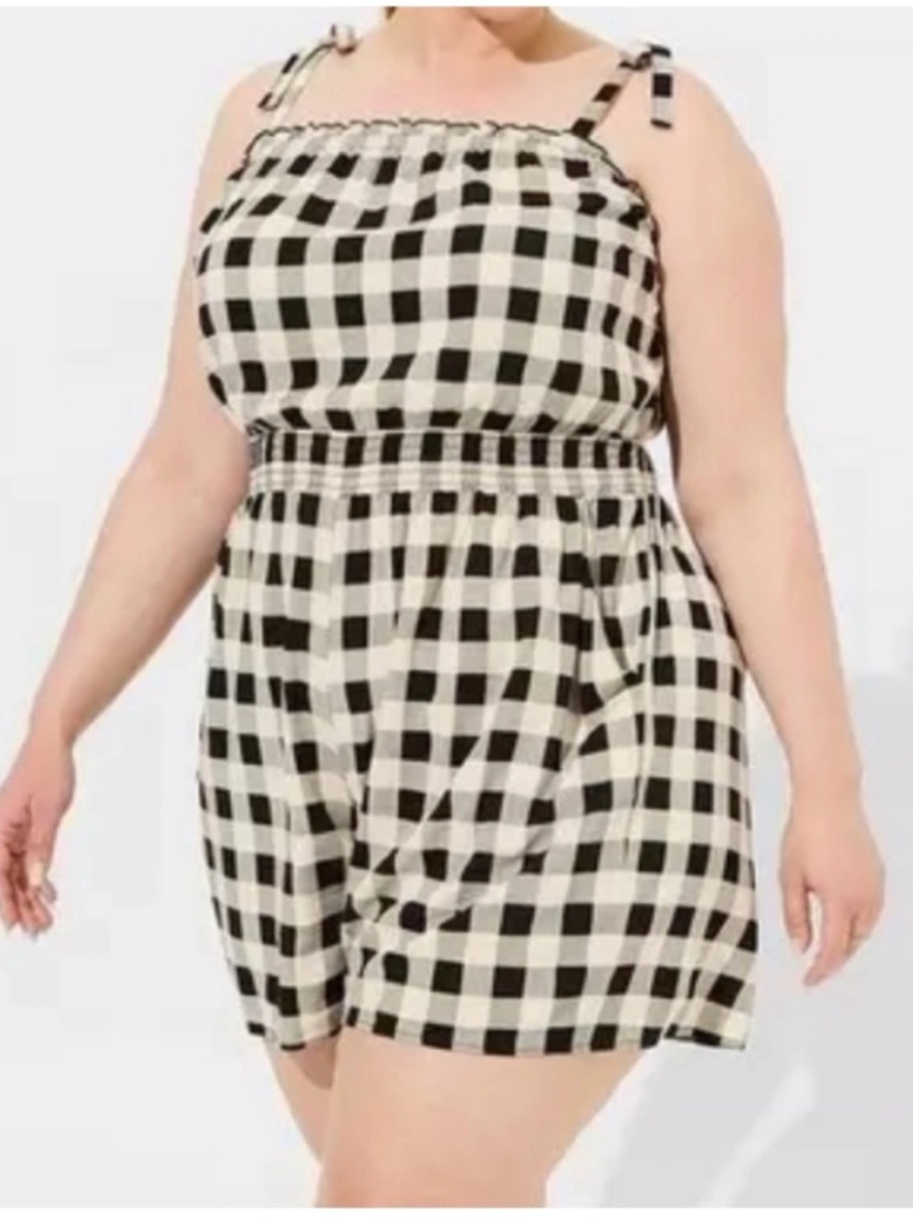 NEW Torrid Gingham Tie Strap Romper Size 2 2X Strapless